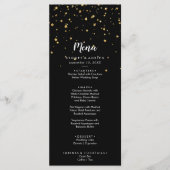 Confetti d'or | Menu du dîner Mariage noir (Devant)