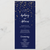 Confetti d'or | Programme de mariage de la Marine (Devant)