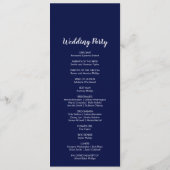 Confetti d'or | Programme de mariage de la Marine (Dos)