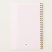Confetti d'or rose vif moderne 2022 Année Monogram (Dos)