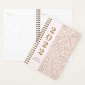 Confetti d'or rose vif moderne 2022 Année Monogram (Devant avec enveloppe)