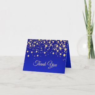 Confetti d'or sur Merci bleu saphir