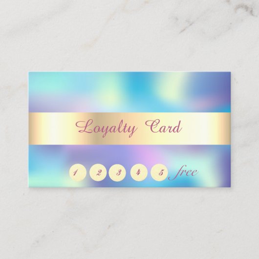 Confetti doré chic, carte de fidélité holographiqu (Devant)