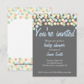 Confetti Dot Baby shower Invitation Kaart (Voorkant / Achterkant)