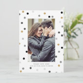 Confetti Dots Carte de Jour de l'An (Debout devant)