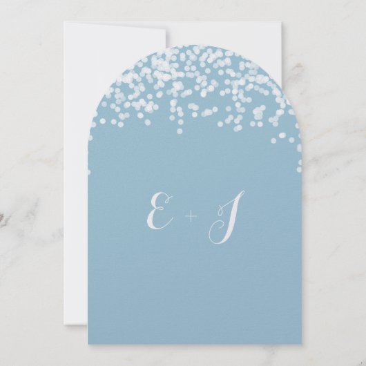 Confetti Dusty Poudre Bleu Mariage Invitations (Dos)