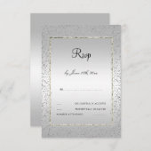 Confetti en argent élégant 60e mariage RSVP (Devant / Derrière)