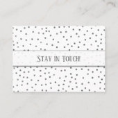 Confetti en argent sur carte blanche de changement (Dos)