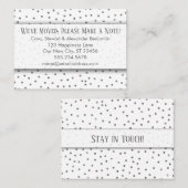 Confetti en argent sur carte blanche de changement (Devant / Derrière)