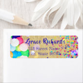 Confetti en luchtballonnen, feestdag etiket (Insitu)