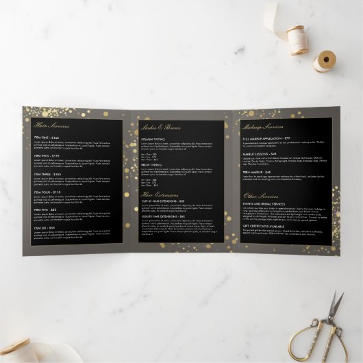 Confetti en or Faux sur Brochure Grey (Intérieur)