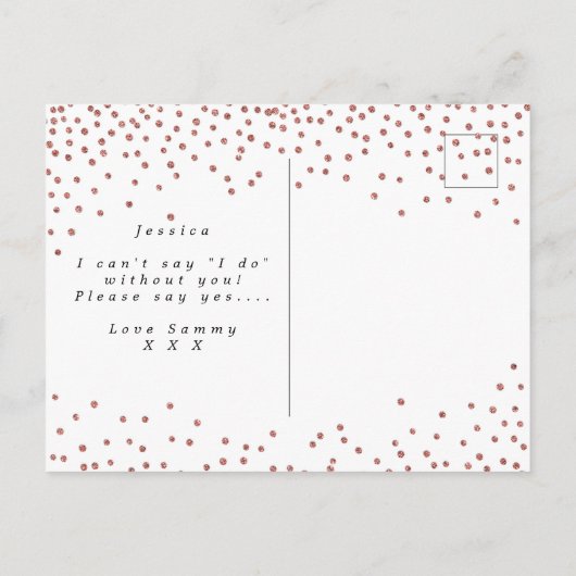 confetti en or rose tu seras ma carte fille de fle (Dos)