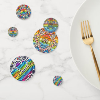 Confetti en verre tendu arc-en-ciel