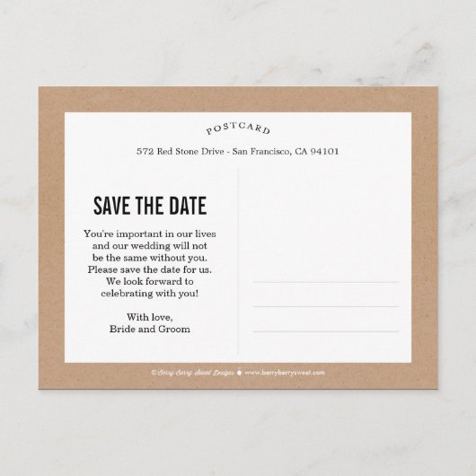 Confetti Enregistrer La Date Carte Postale (Dos)