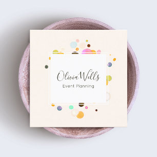 Confetti Event Planner Vierkante Visitekaartje