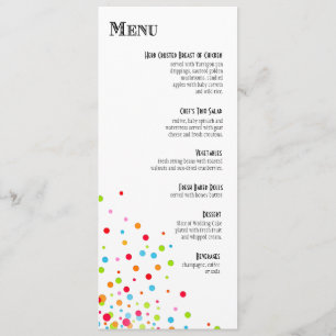 Confetti Feestdiner Menu Kaart