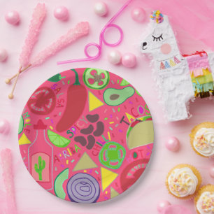 Confetti Fiesta Pink Papieren Bordje