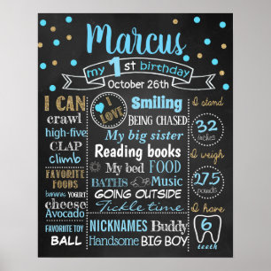 Confetti First Birthday-bordbord Poster