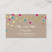 CONFETTI GLAMOROUS schattig gouden folie roze aqua Visitekaartje (Achterkant)