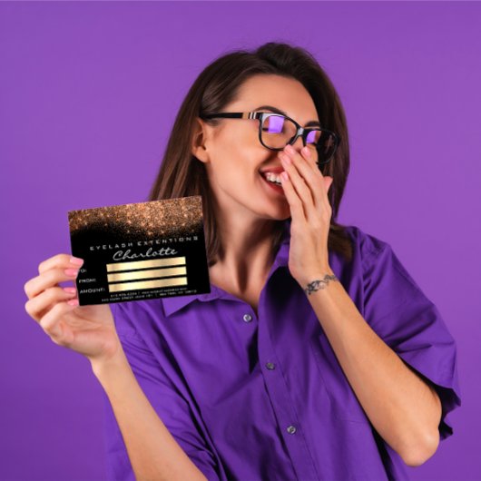 Confetti Glitter Copper Black Certificate Gift