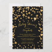 Confetti Glitter Heart Baby shower Uitnodiging (Voorkant)