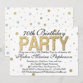 Confetti Gold 70ste verjaardagsfeestje Kaart (Voorkant / Achterkant)