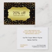 Confetti Gold Coupon Card Discount Cadeau (Voorkant / Achterkant)