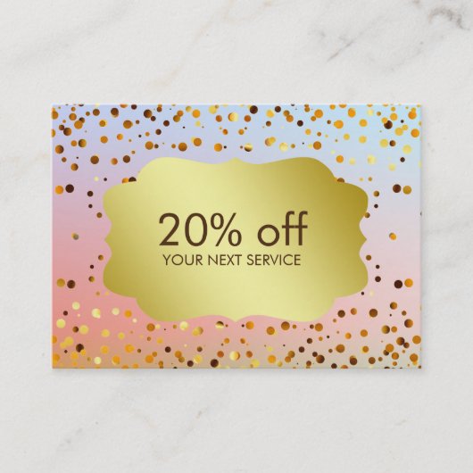 Confetti Gold Coupon Card Voucher Discount Cadeau (Voorkant)
