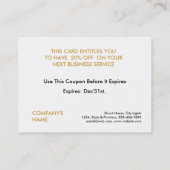 Confetti Gold Coupon réduction Certificat cadeau (Dos)