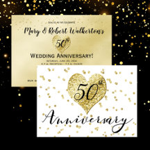 Confetti Gold - Invitation pour les 50 ans de mari