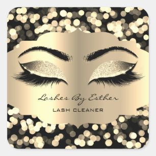 Confetti Gold LashesNaam Cleaner Square Make-up Vierkante Sticker