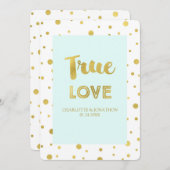 Confetti Gold Light Invitations de mariage (Devant / Derrière)