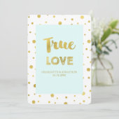 Confetti Gold Light Invitations de mariage (Debout devant)
