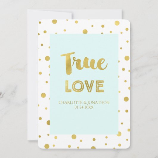 Confetti Gold Light Invitations de mariage (Devant)