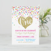 Confetti Gold Parties scintillant Invitation premi (Debout devant)