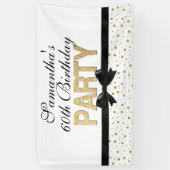 Confetti Gold Sparkle 60th Birthday Party Spandoek (Verticaal)