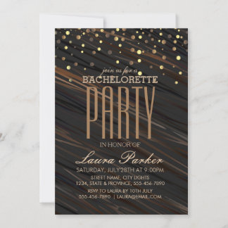 Confetti Gold Sparkle Elegant vrijgezellenfeest Kaart