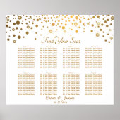 Confetti Gold Stippen en White - 8 Seating Chart Poster (Voorkant)