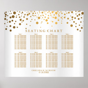 Confetti Gold Stippen en White Satin - Seating Cha Poster