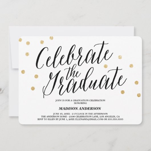 Confetti Grad | Invitation à l'obtention du diplôm (Devant)