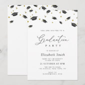 Confetti graduation party invitation (Devant / Derrière)