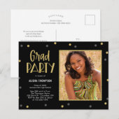Confetti Graduation Party Invitation Briefkaart (Voorkant / Achterkant)