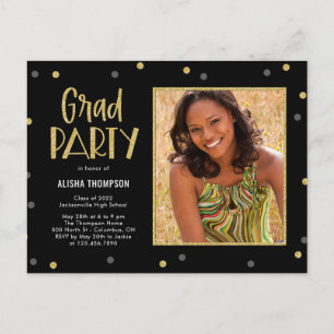 Confetti Graduation Party Invitation Briefkaart