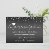 Confetti Graduation Party Save the Date Invitation Kaart (Staand voorkant)