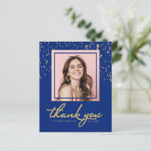 Confetti Graduation Photo Budget Carte de remercie (Debout devant)