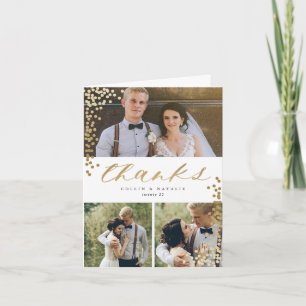 Confetti Grille merci note faux feuille