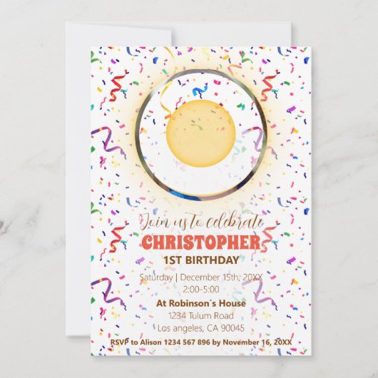 Confetti & Gummies Invitation Anniversaire (Devant)