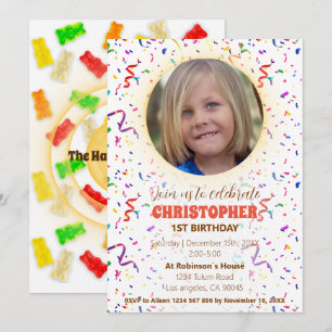 Confetti & Gummies Invitation Anniversaire