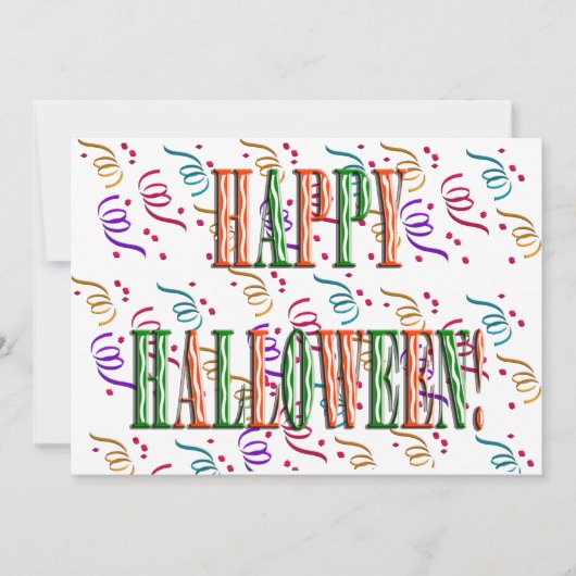 Confetti & Halloween Festival Texte Invitation (Devant)