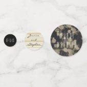 Confetti-handdoeken van goud en zwart confetti (Voorkanten)